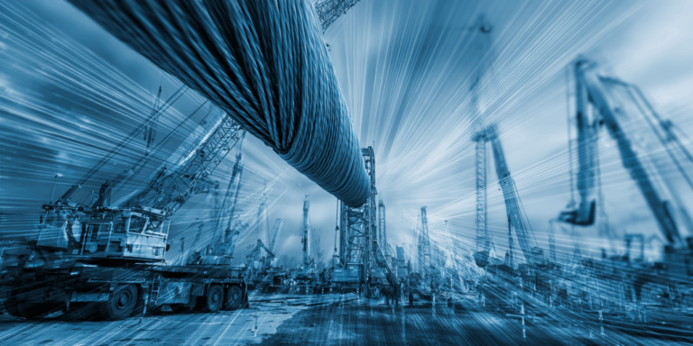 Energy crisis impact on fiber optic construction, corporate blue and white color scheme, construction machinery and fiber cables, rising cost visualization, modern infrastructure project, German engineering quality, --ar 16:9 --style corporate-documentary