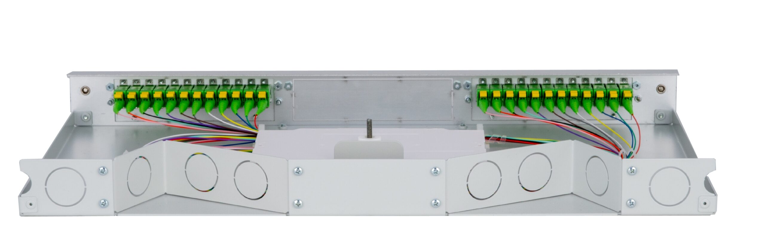 Maßgeschneiderte Spleißmodule für Windkraft - Rückseite mit Kabelführung