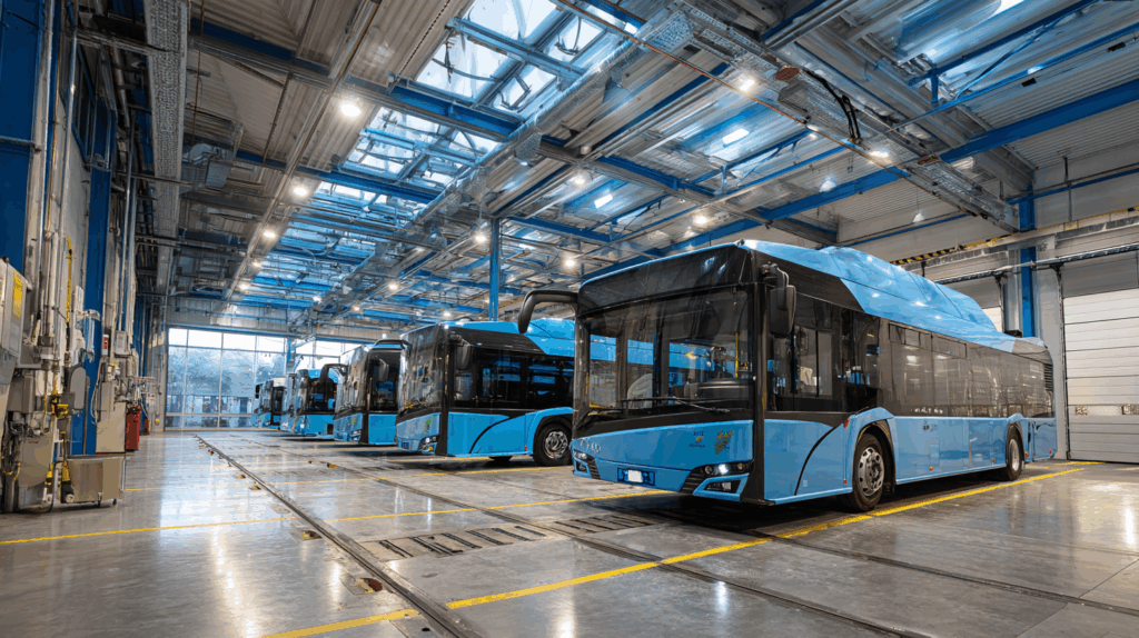 Bus-Flotten-Management: Modulare Glasfaserinfrastrukturen für Verkehrsdepots - viele Busse