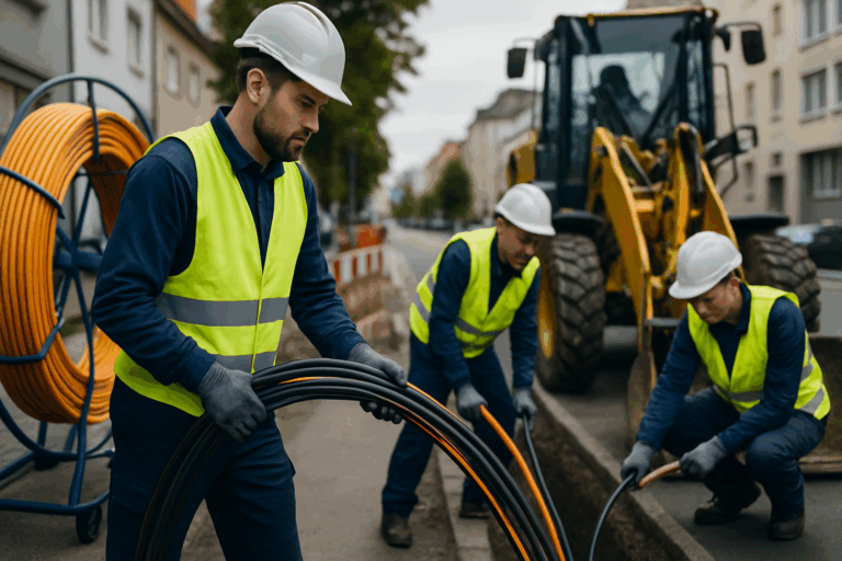 Glasfaser im Leerrohr: Einblasen vs. Einziehen – Methoden im Vergleich
