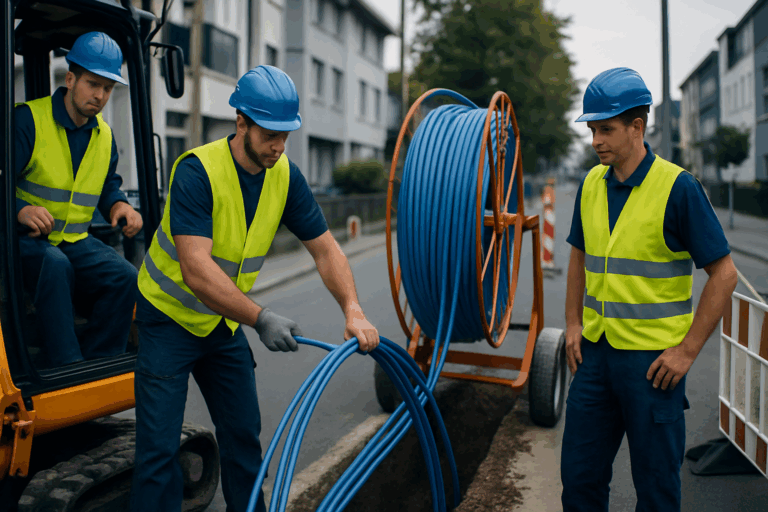 Glasfaser Projektabwicklung: Vom Tiefbau bis zur Inbetriebnahme