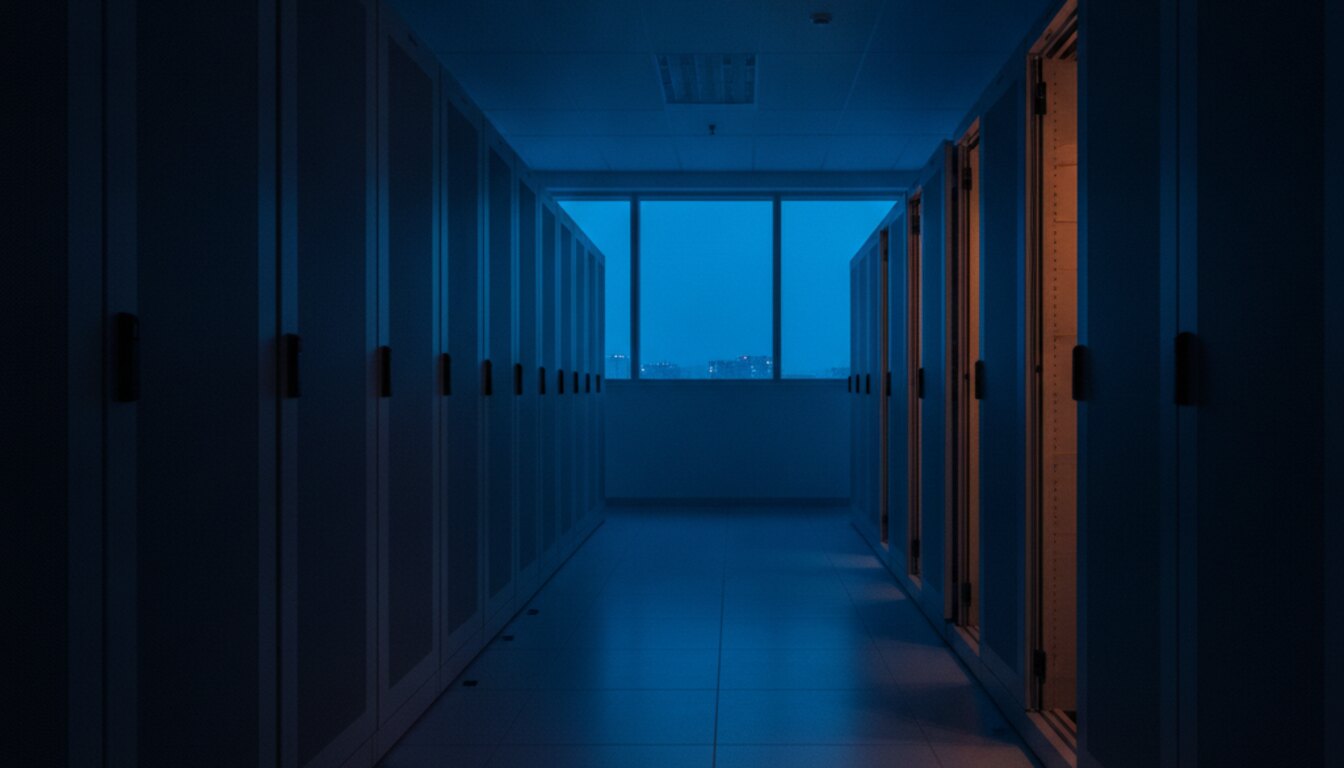 Technikraum zur blauen Stunde