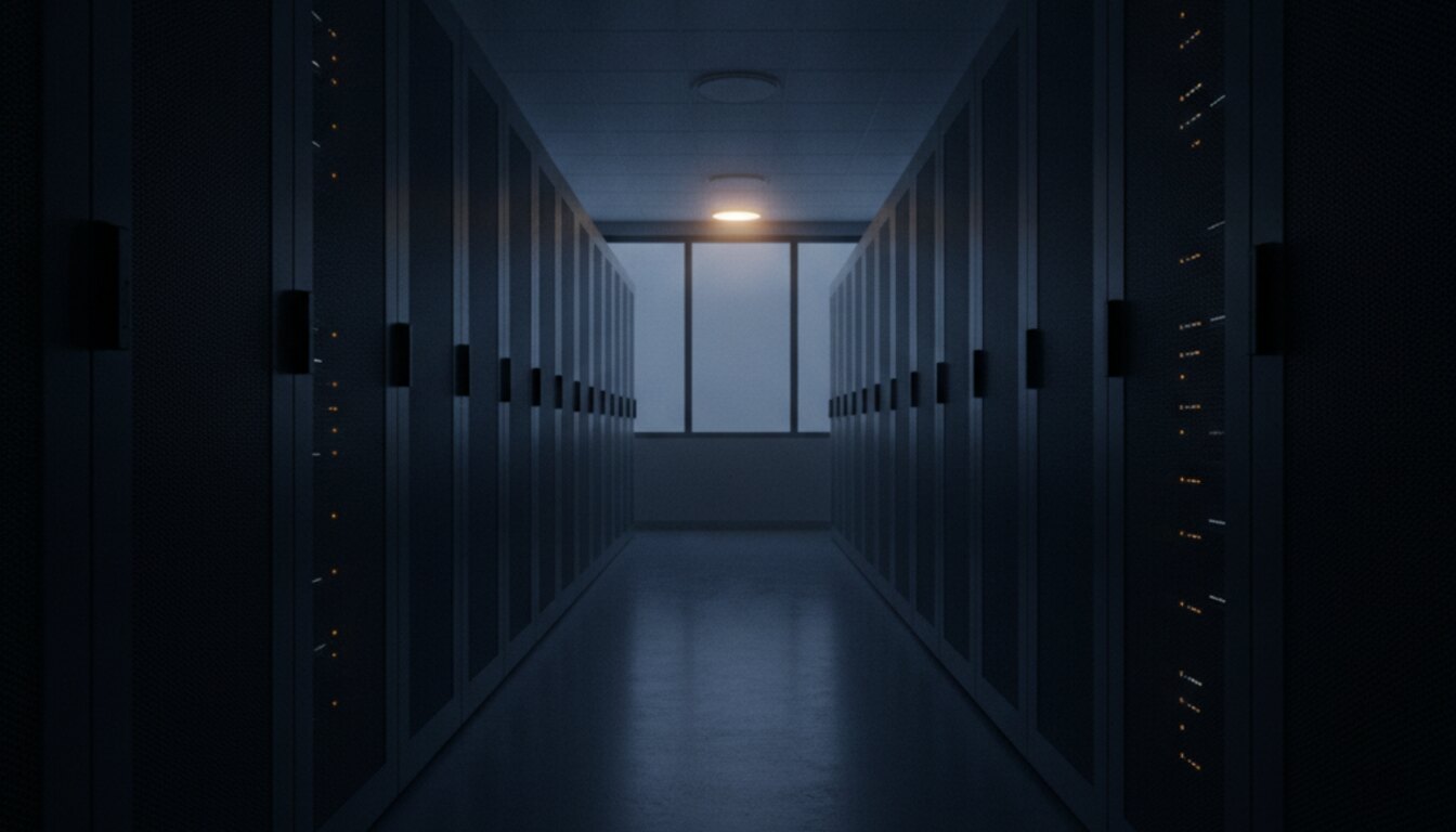 Technikraum zur blauen Stunde