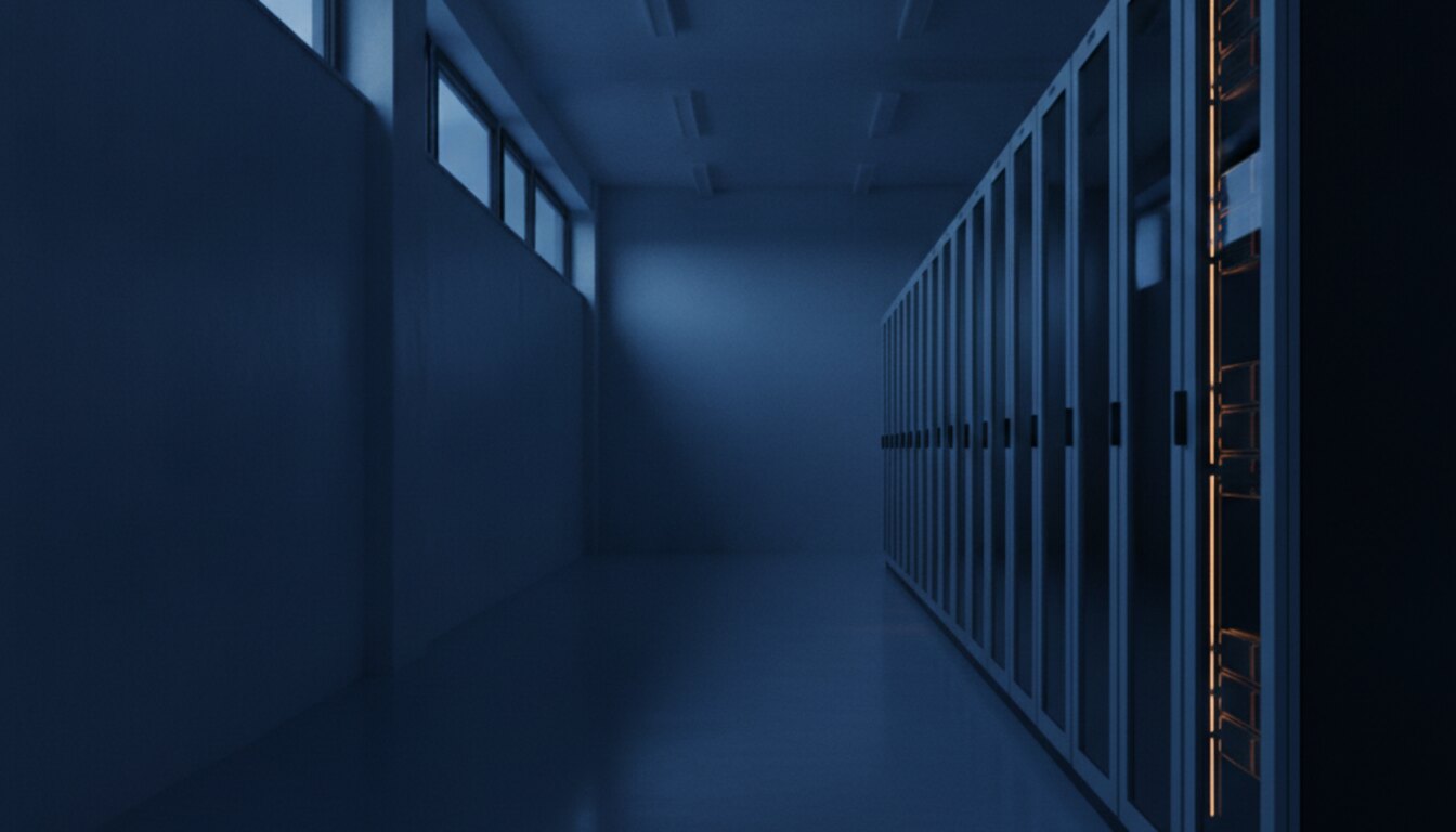 Technikraum zur blauen Stunde